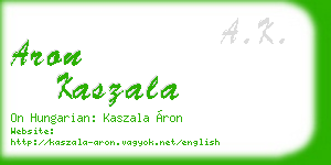aron kaszala business card